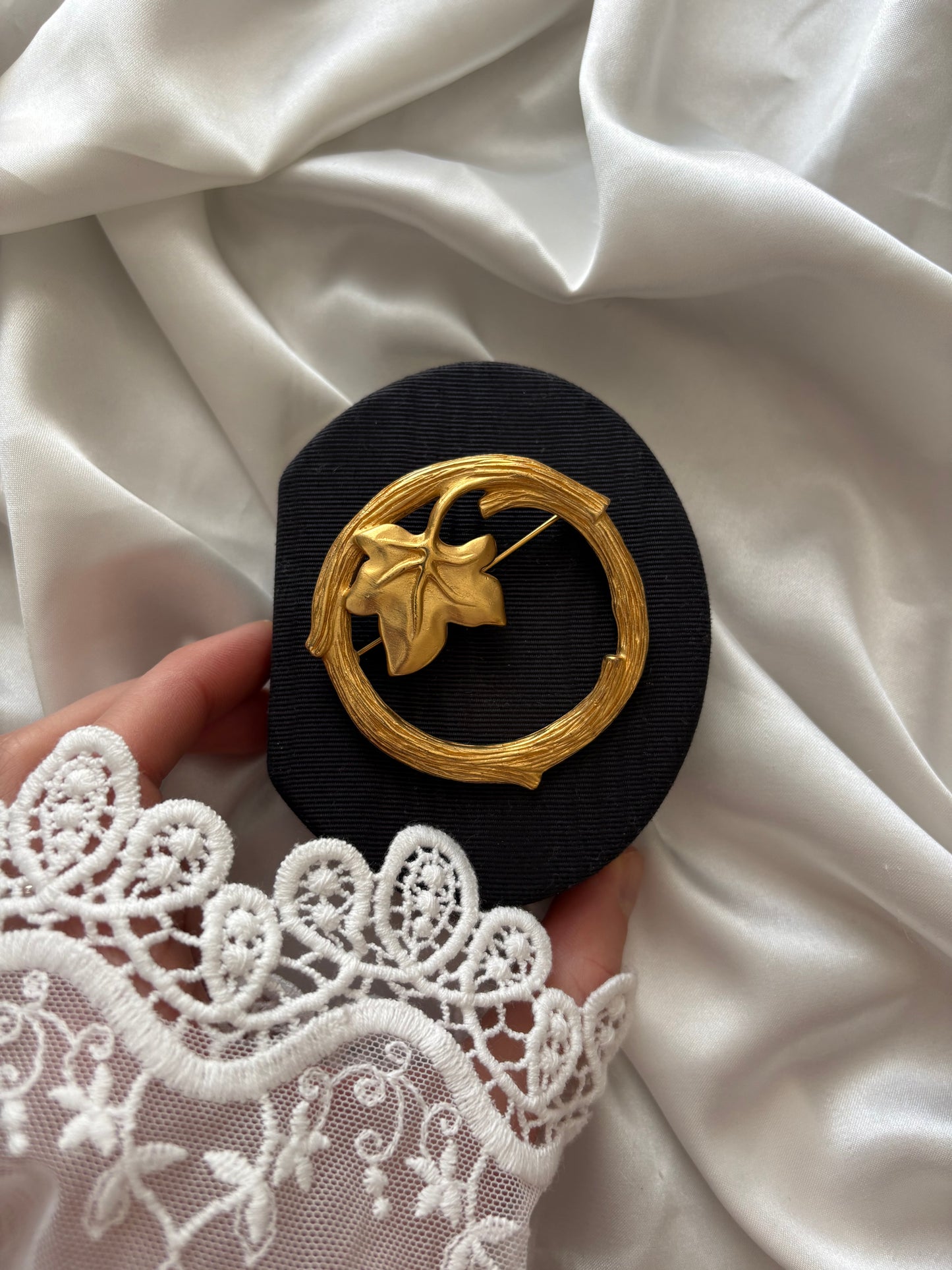 Givenchy gold-plated ivy brooch
