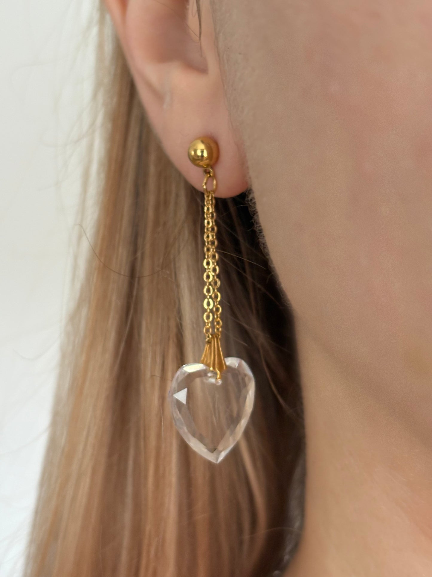 Kolczyki Avon „Crystal Heart Earrings”,1991 rok