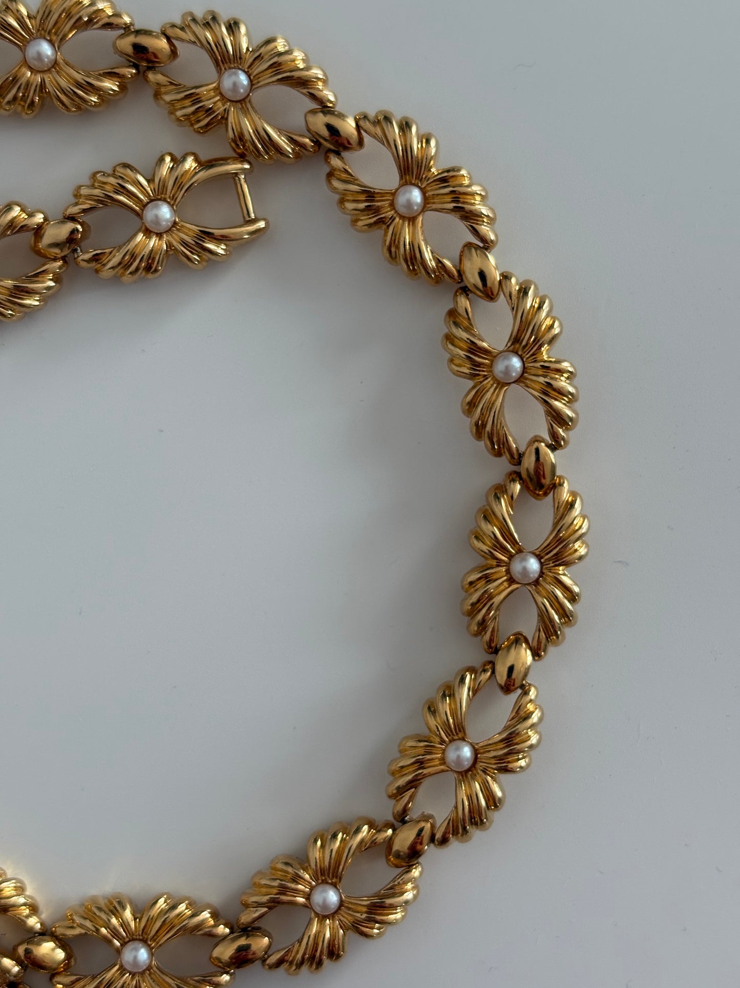 Gold-Plated Monet necklace with faux pearls 1980s–1990s