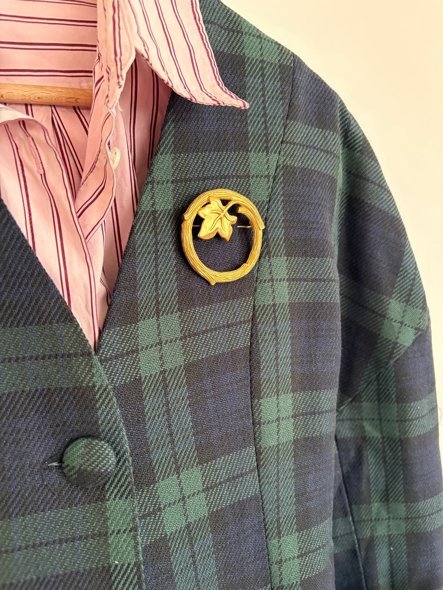 Givenchy gold-plated ivy brooch