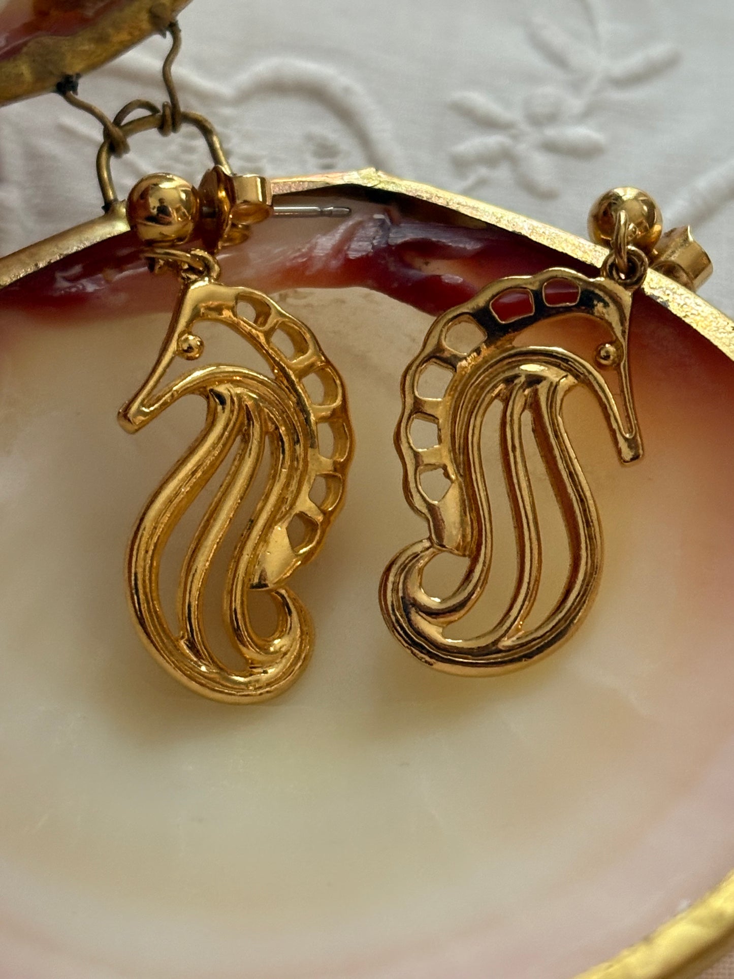 Avon "Dangling Seahorse" Earrings, 1990