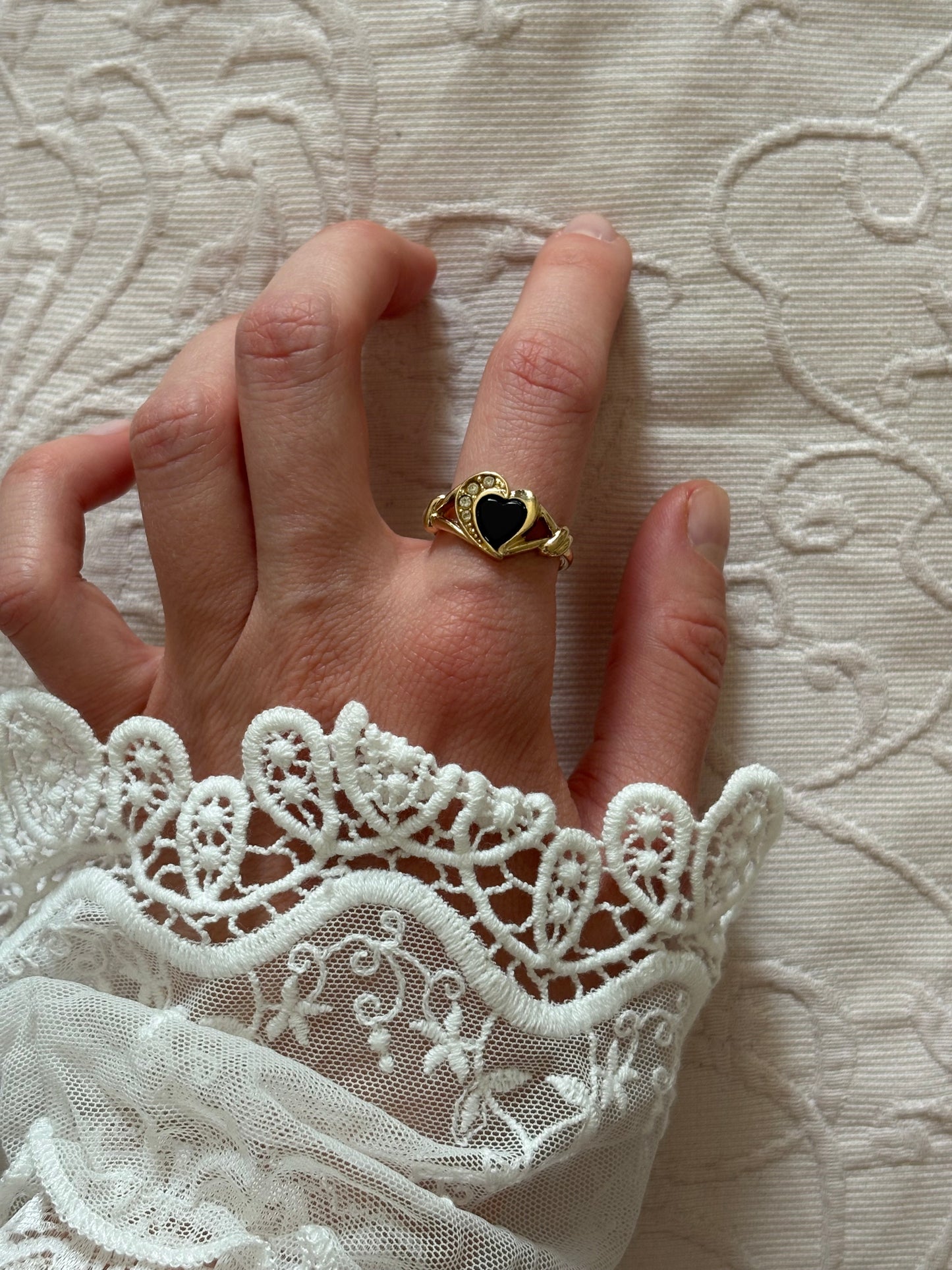 Avon "Genuine Onyx Heart" ring, 1993