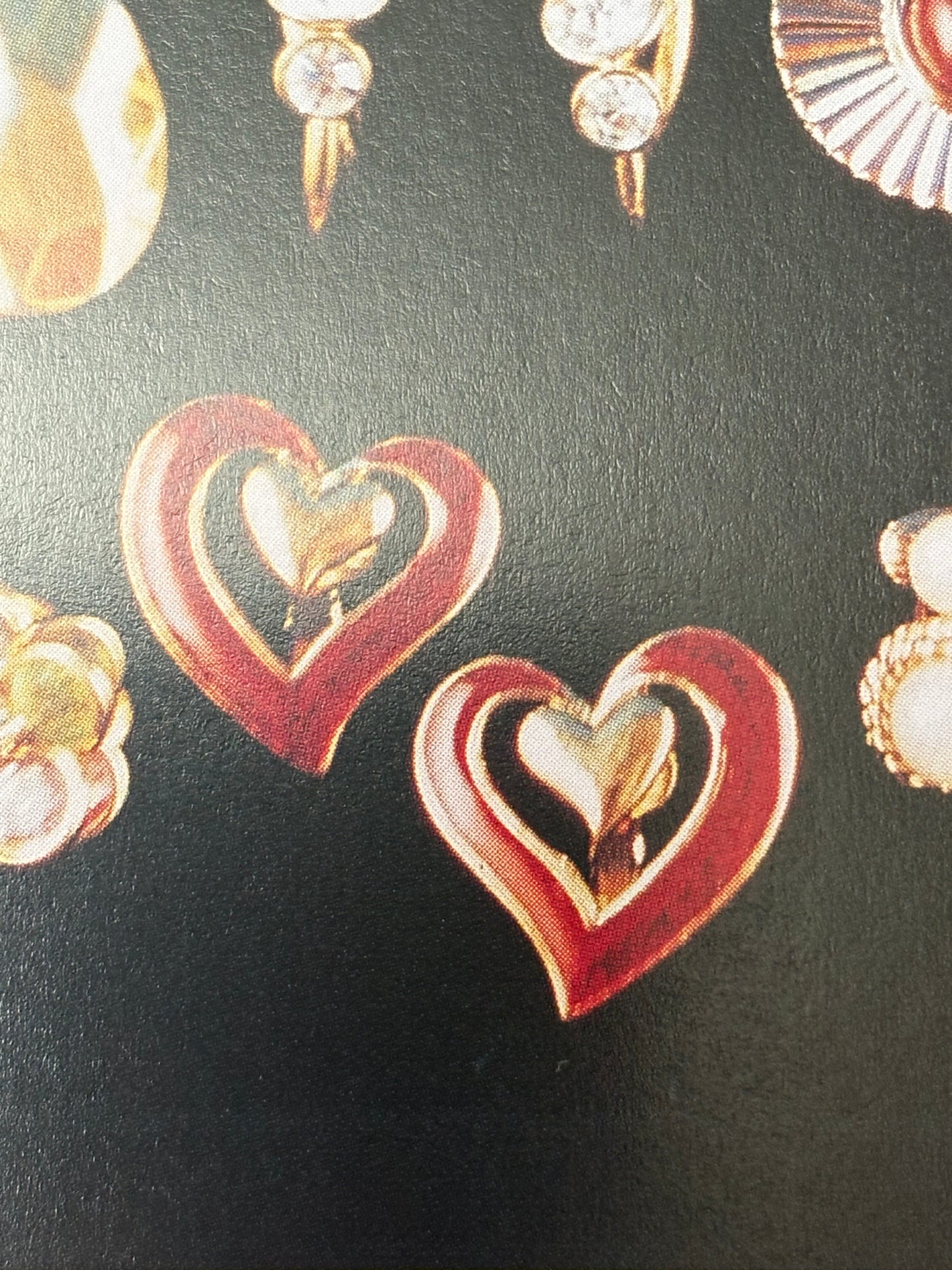 Kolczyki Avon z emalią „Double heart”, 1989 rok