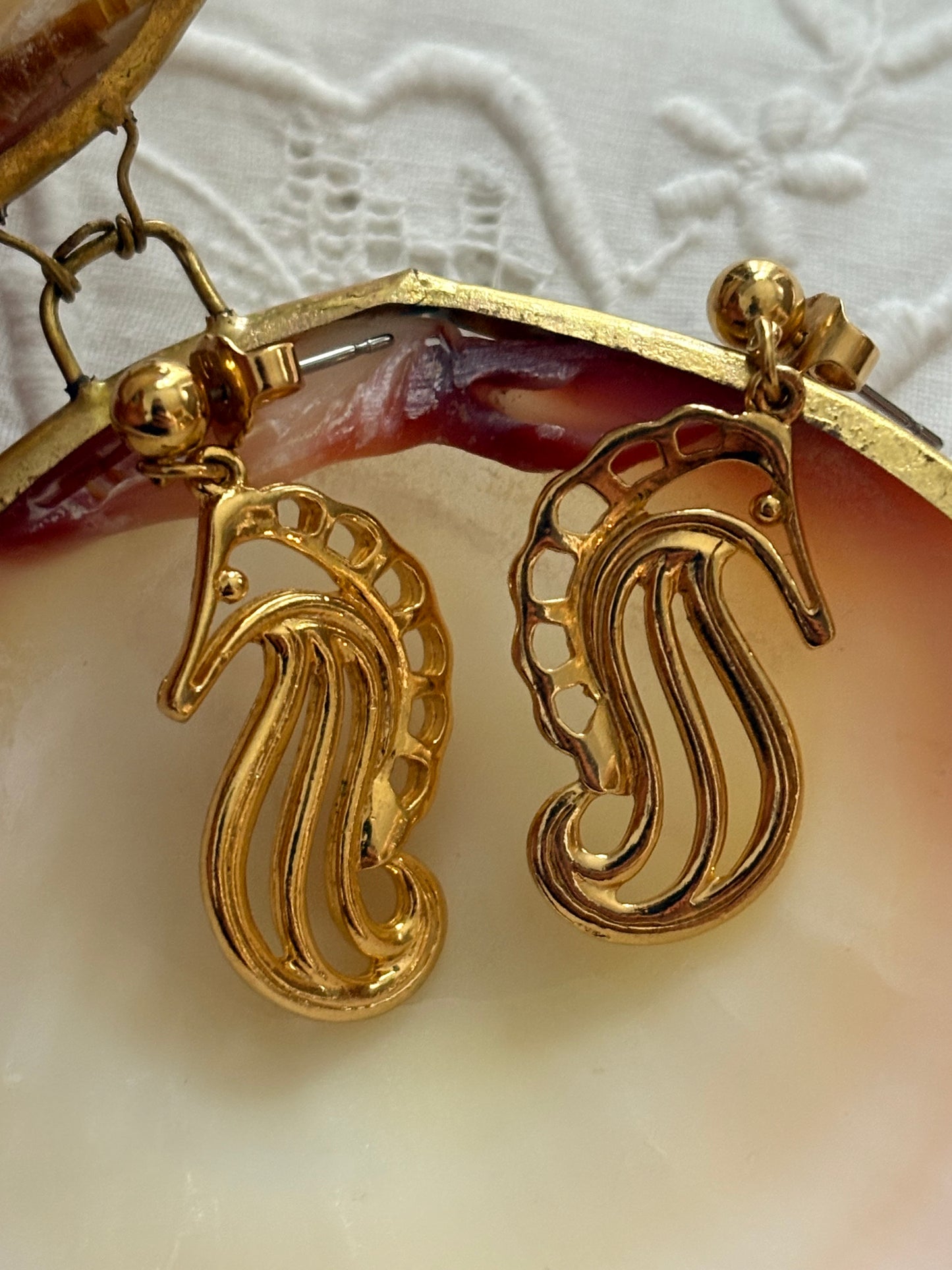 Avon "Dangling Seahorse" Earrings, 1990