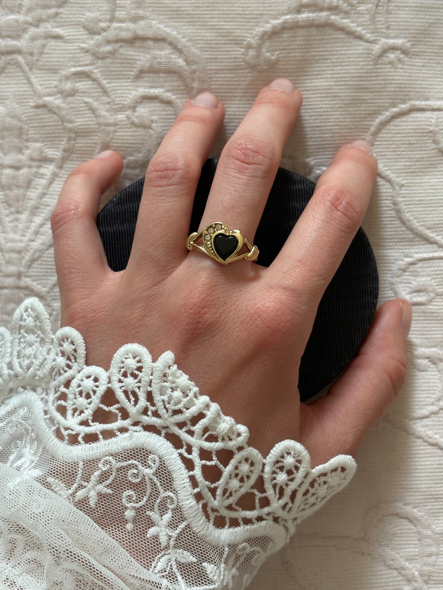 Avon "Genuine Onyx Heart" ring, 1993