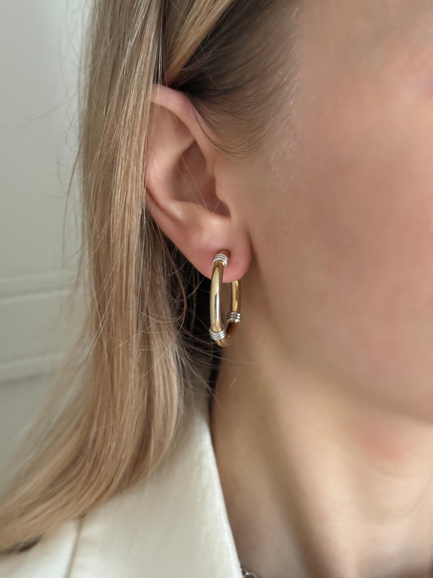 Dwukolorowe klipsy-koła Napier