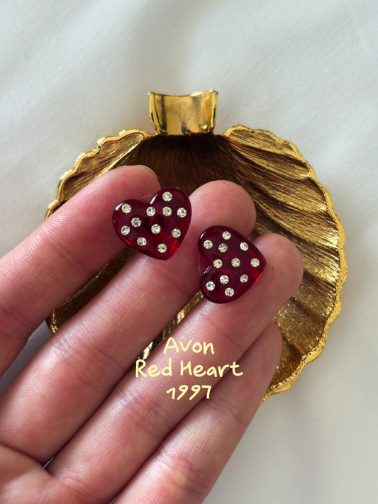 Kolczyki Avon “ Red Heart”,1997 rok