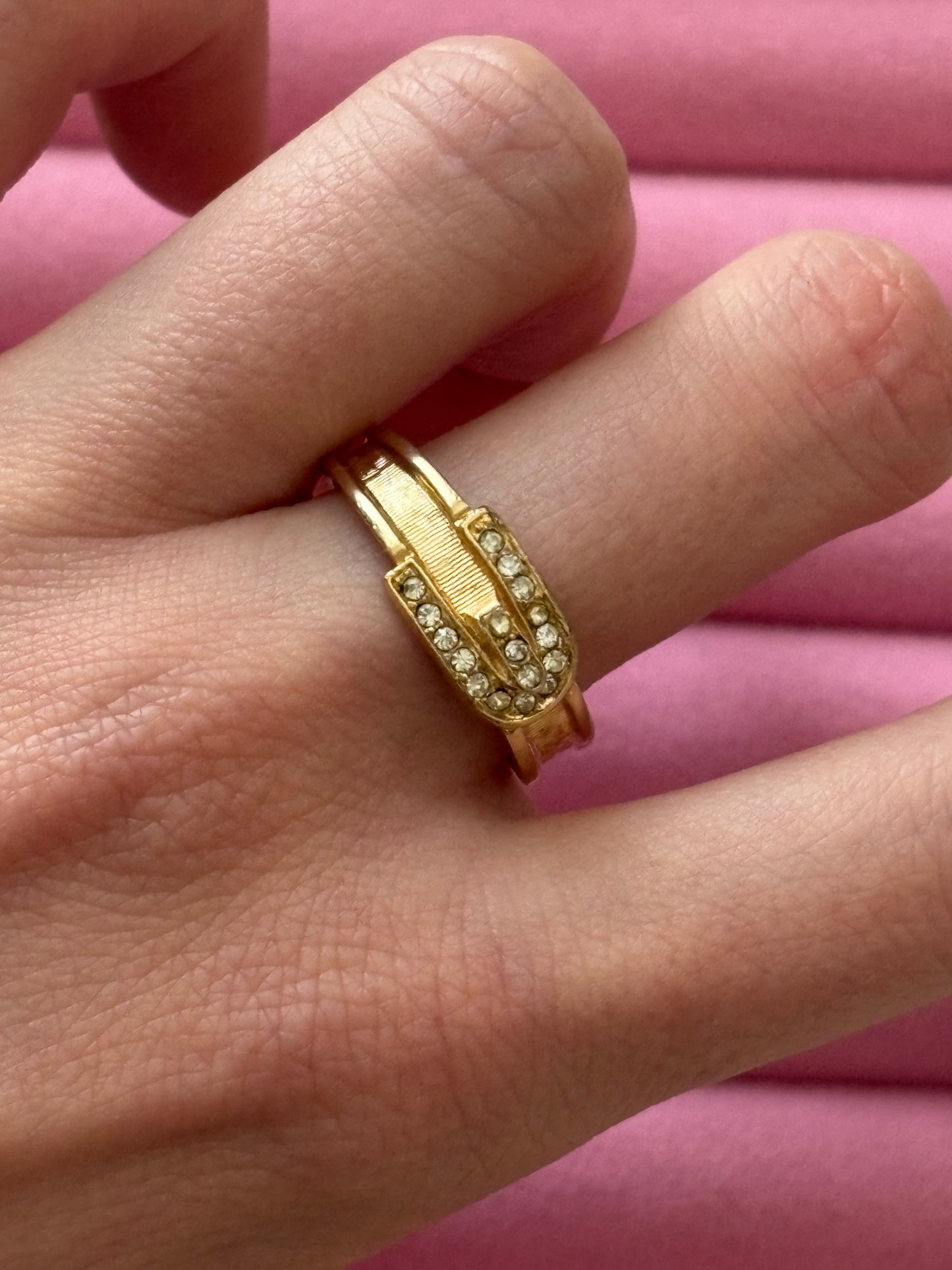 Avon Gold-Plated "Buckle Ring," 1973