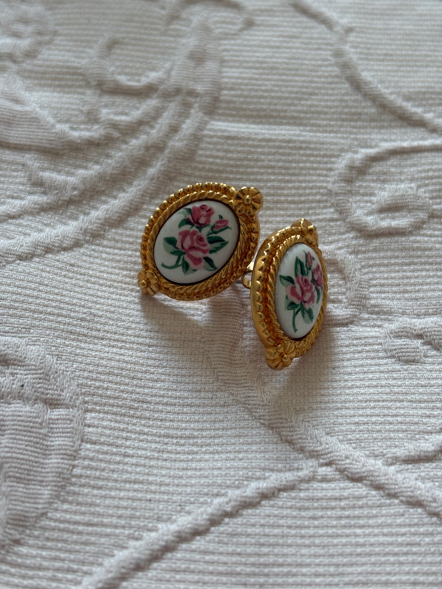 Avon earrings with painted decoration