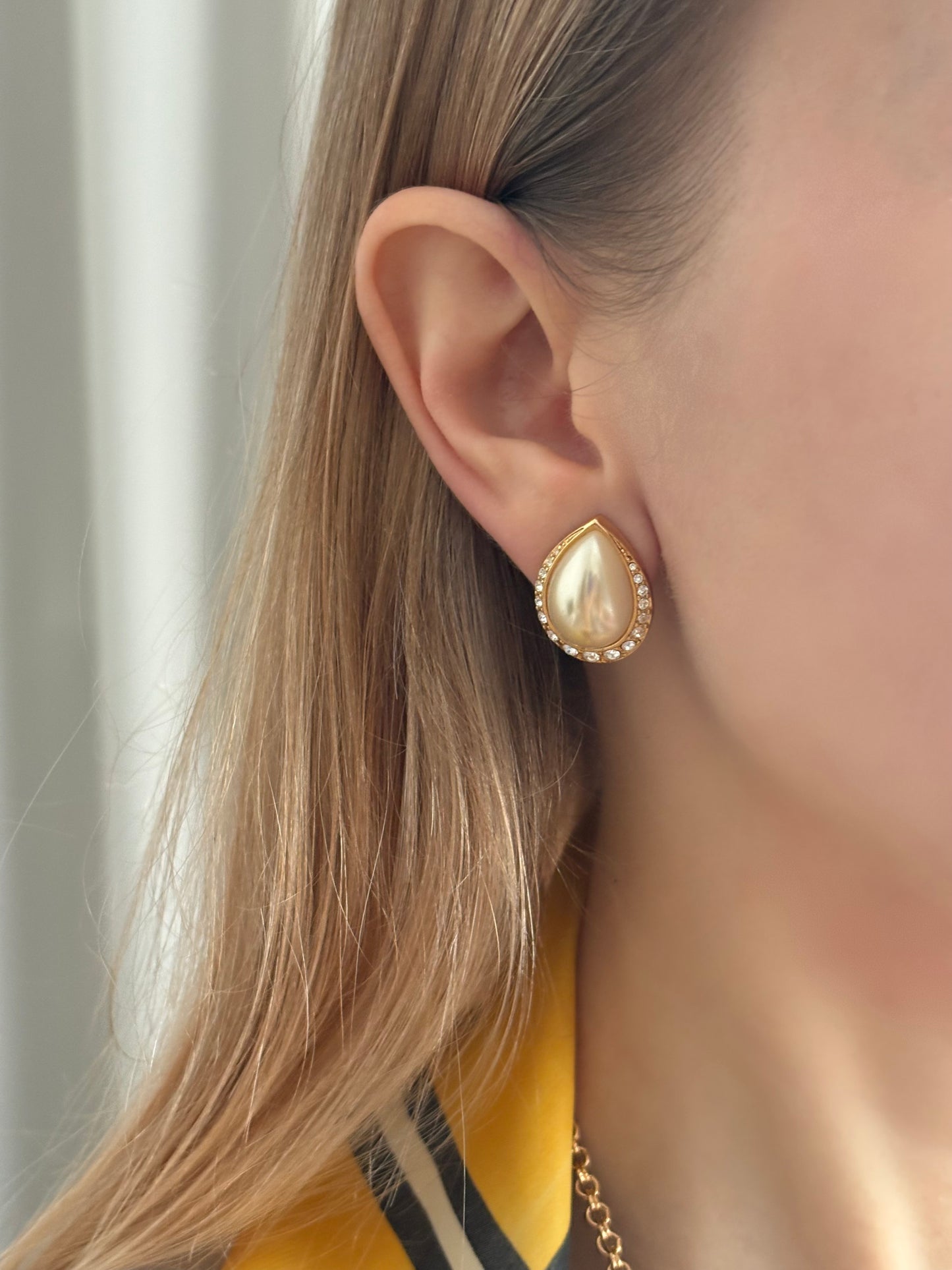 Pozłacane kolczyki Swarovski z perłami