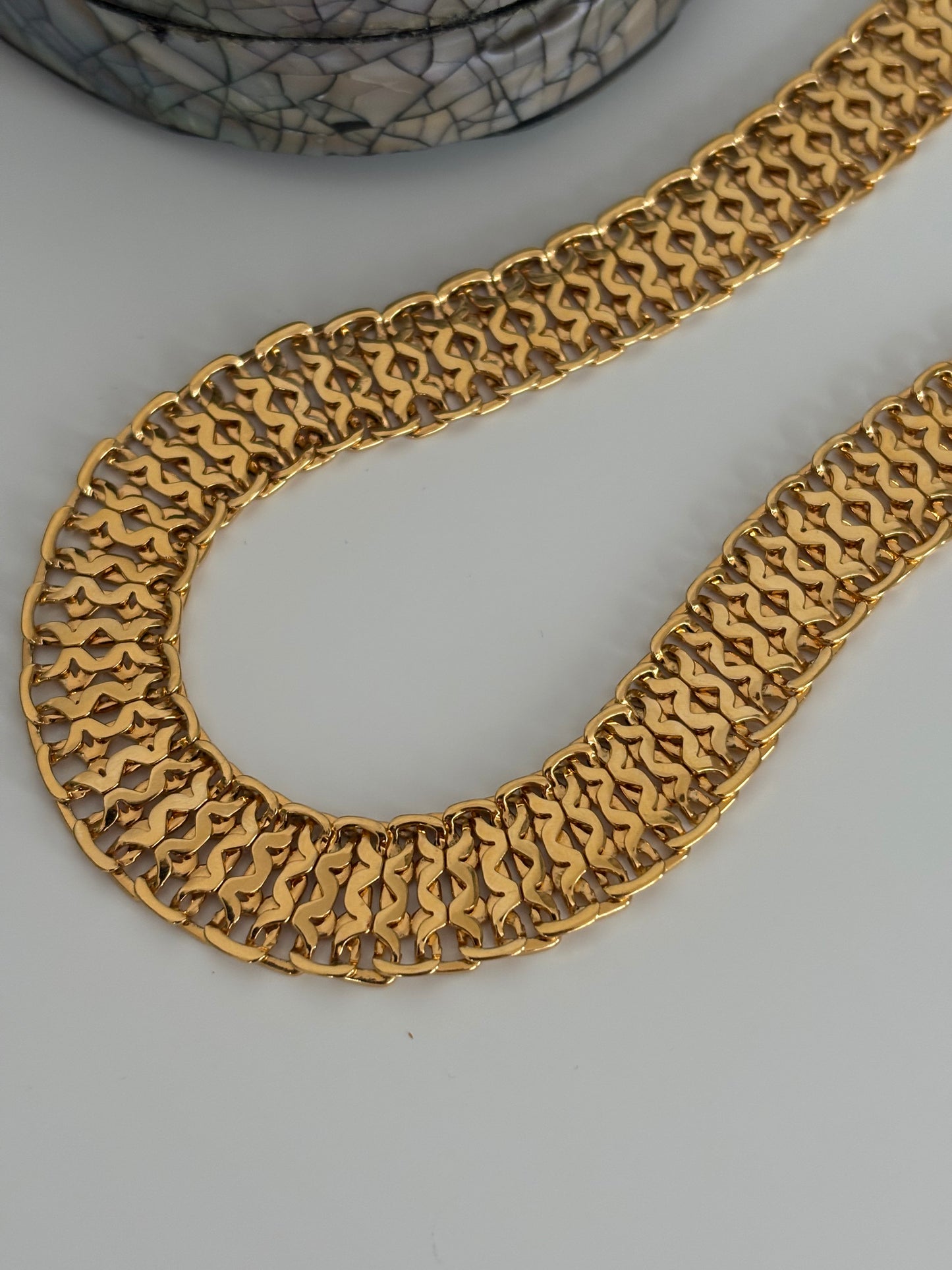 Gold-plated  braided Monet necklace, 1980–1990s