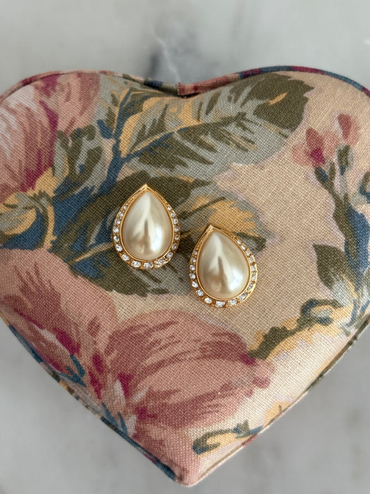 Pozłacane kolczyki Swarovski z perłami