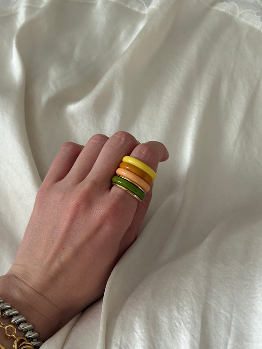 Set of 4 interchangeable Avon rings, 1977