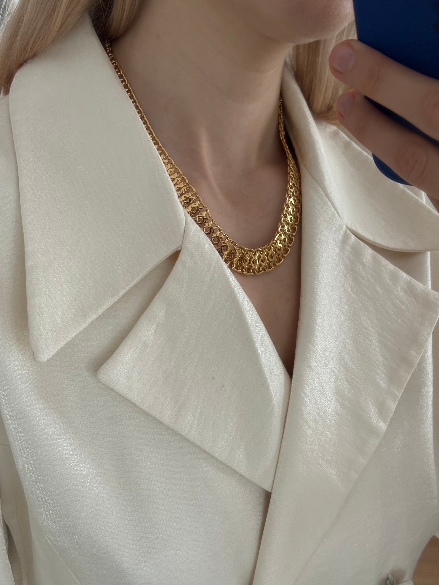 Gold-plated  braided Monet necklace, 1980–1990s