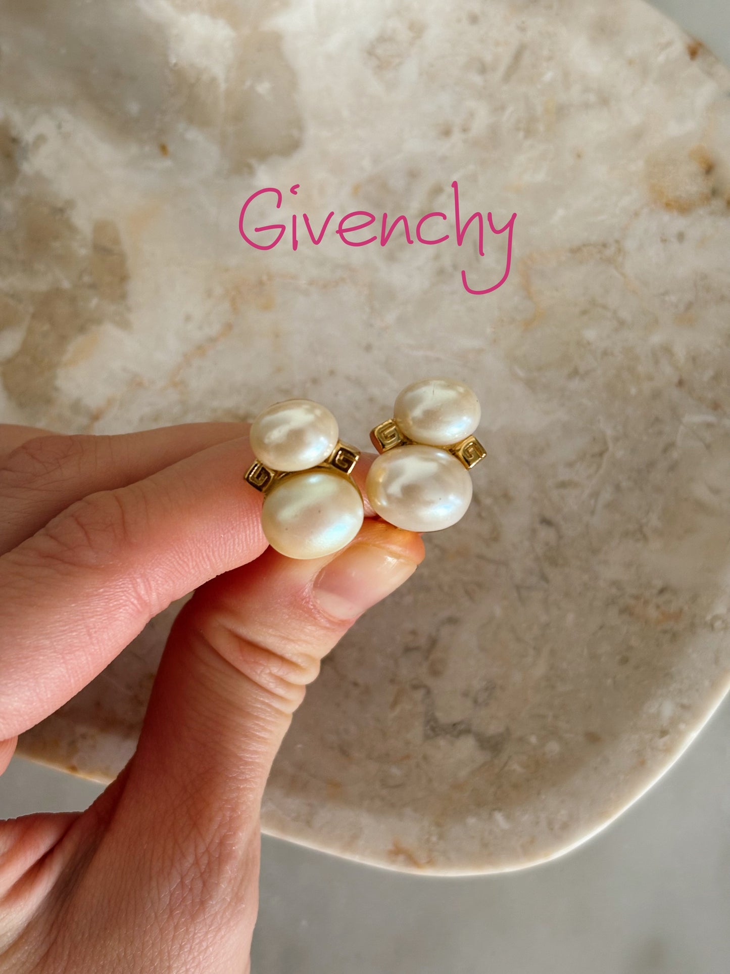 Vintage klipsy Givenchy z perłami
