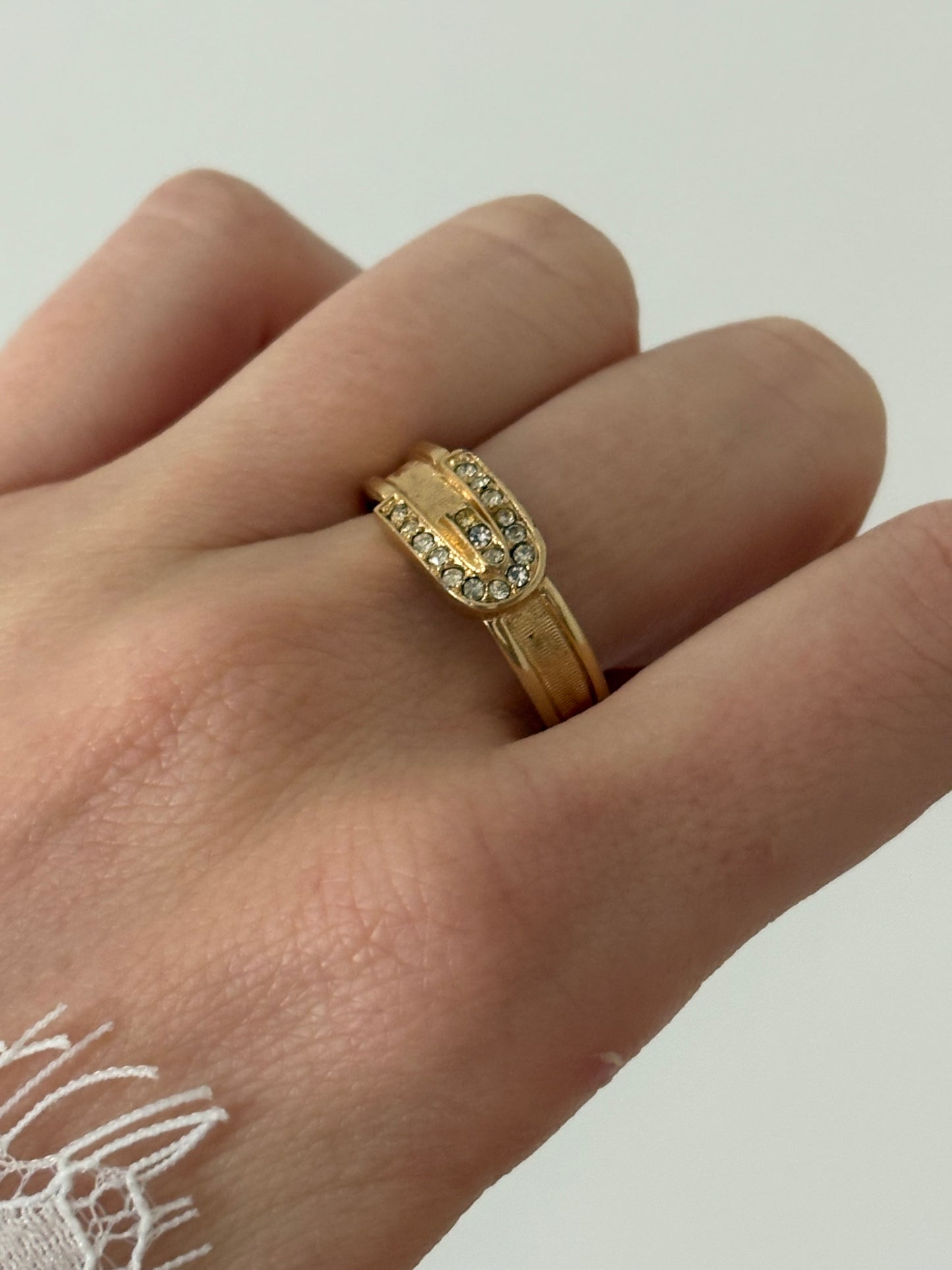 Avon Gold-Plated "Buckle Ring," 1973