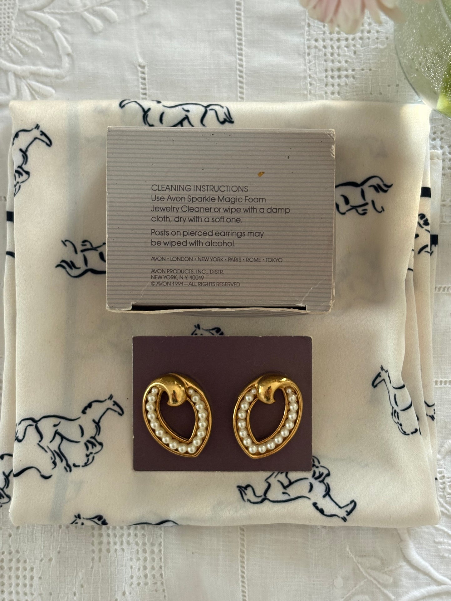 Kolczyki Avon z perełkami „Classic Style” 1991 rok