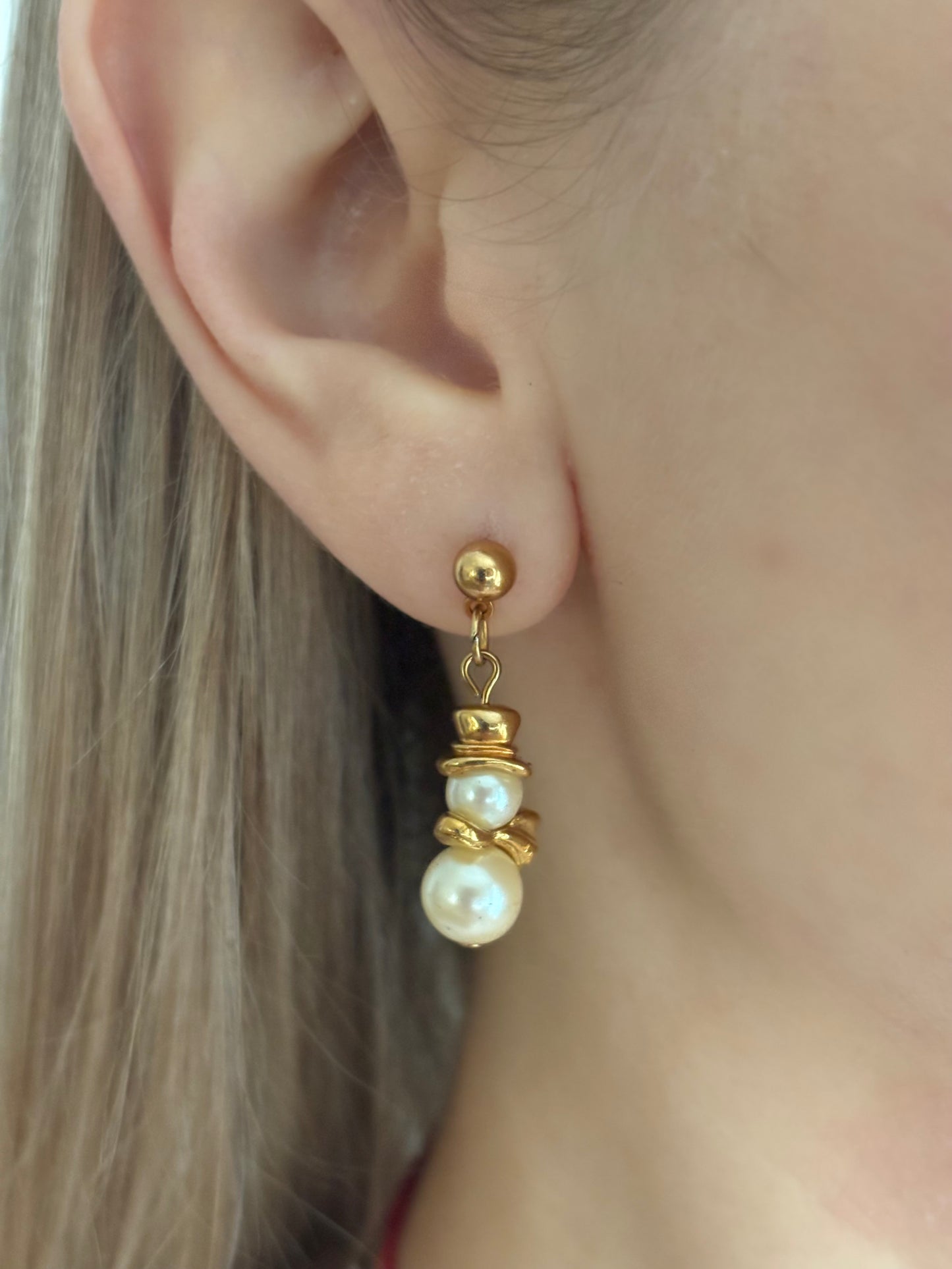 Kolczyki Avon “Pearly Snowman”,1994 rok