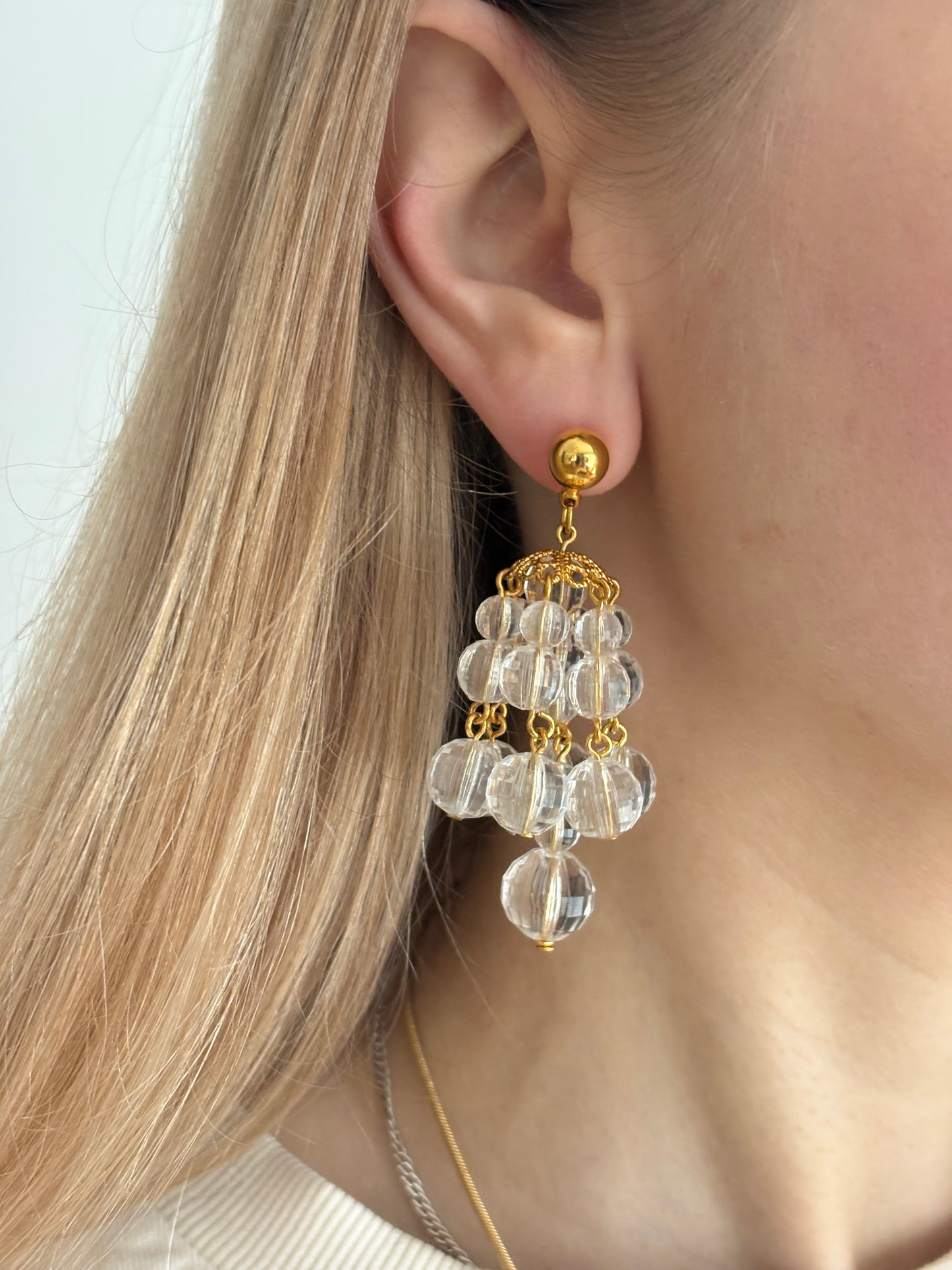 Avon "Faceted Shower" Earrings, 1992