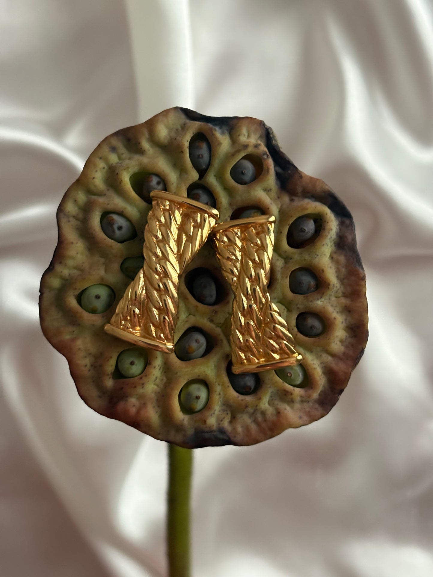 Monet earrings with a braid motif