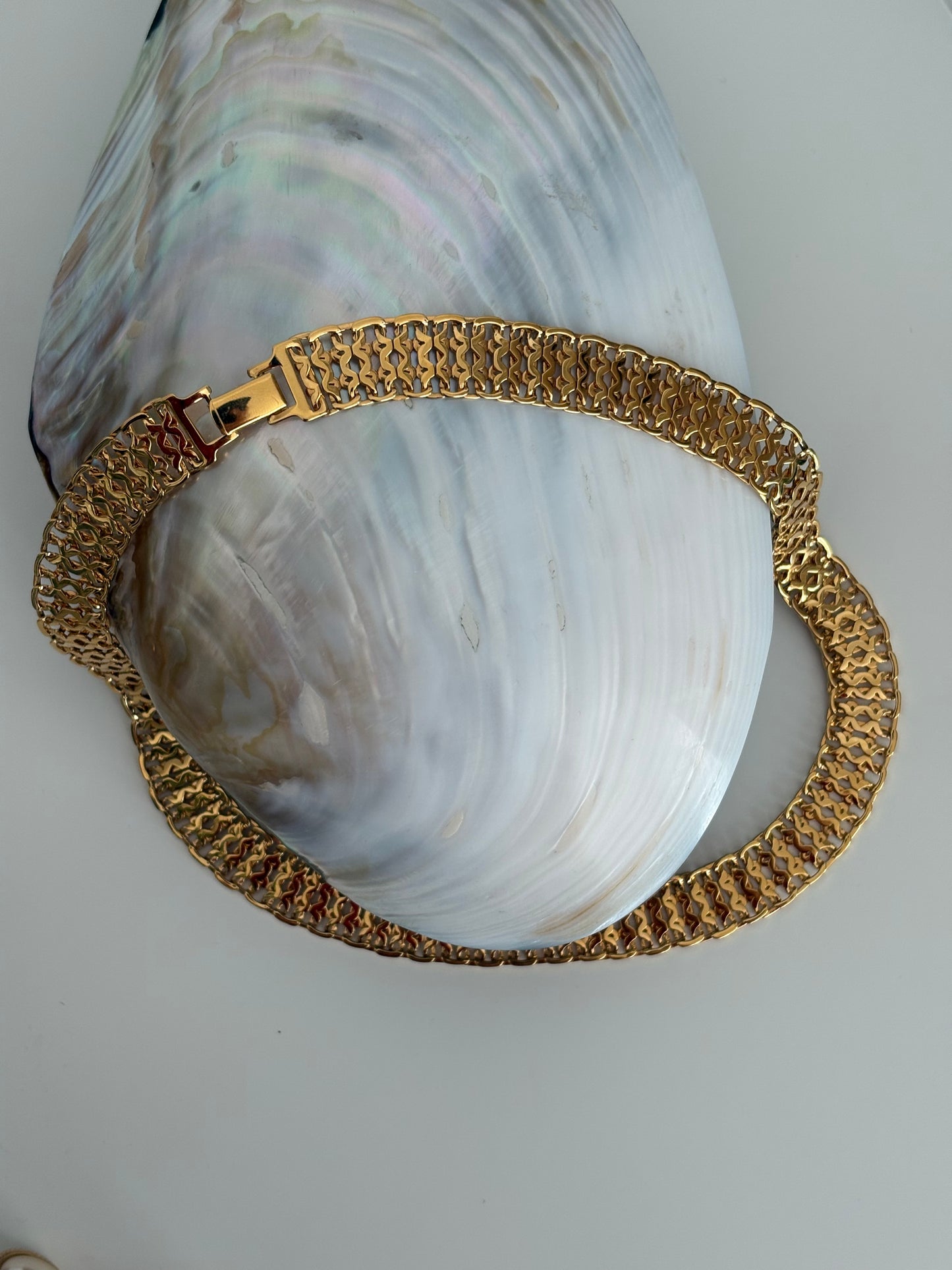 Gold-plated  braided Monet necklace, 1980–1990s