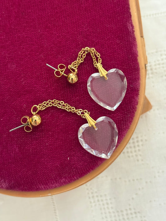 Kolczyki Avon „Crystal Heart Earrings”,1991 rok