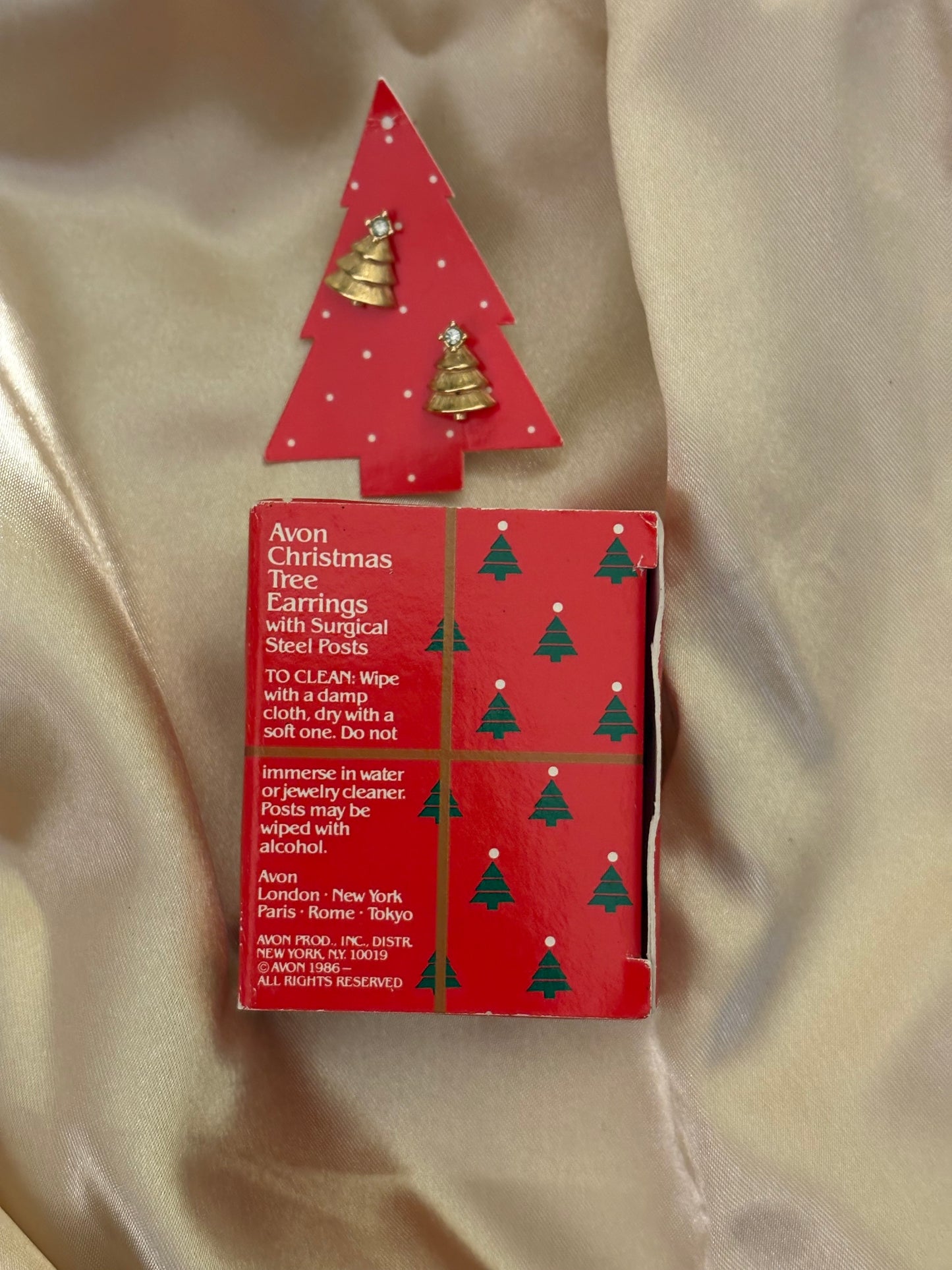 Kolczyki Avon “ Christmas Tree”,1986 rok