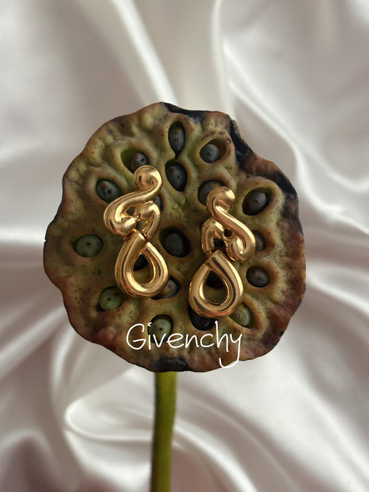 Pozłacane kolczyki Givenchy z lat 80