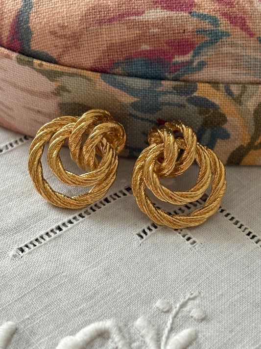 Pozłacane kolczyki Avon,1986 rok