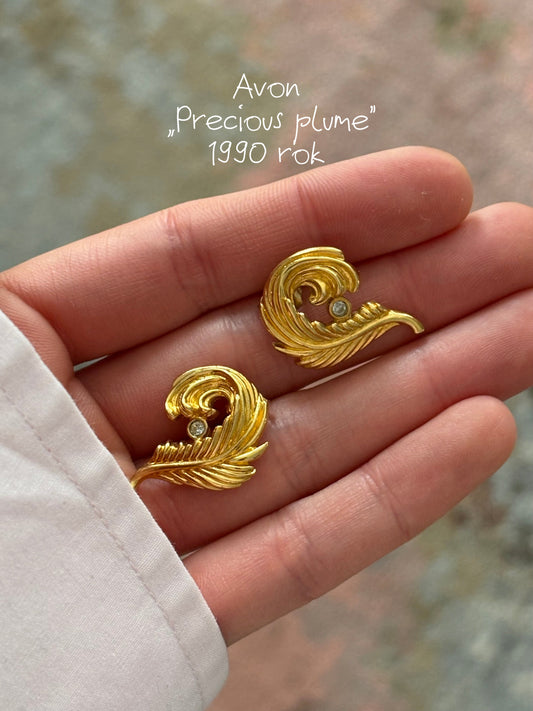 Kolczyki Avon „Precious plume”,1990 rok