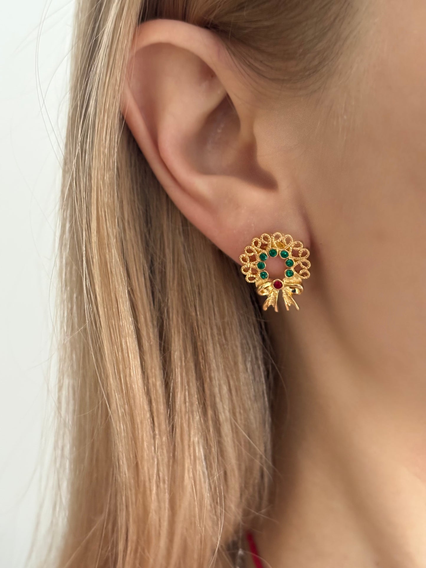 Kolczyki Avon “ Christmas wreath”,1997 rok