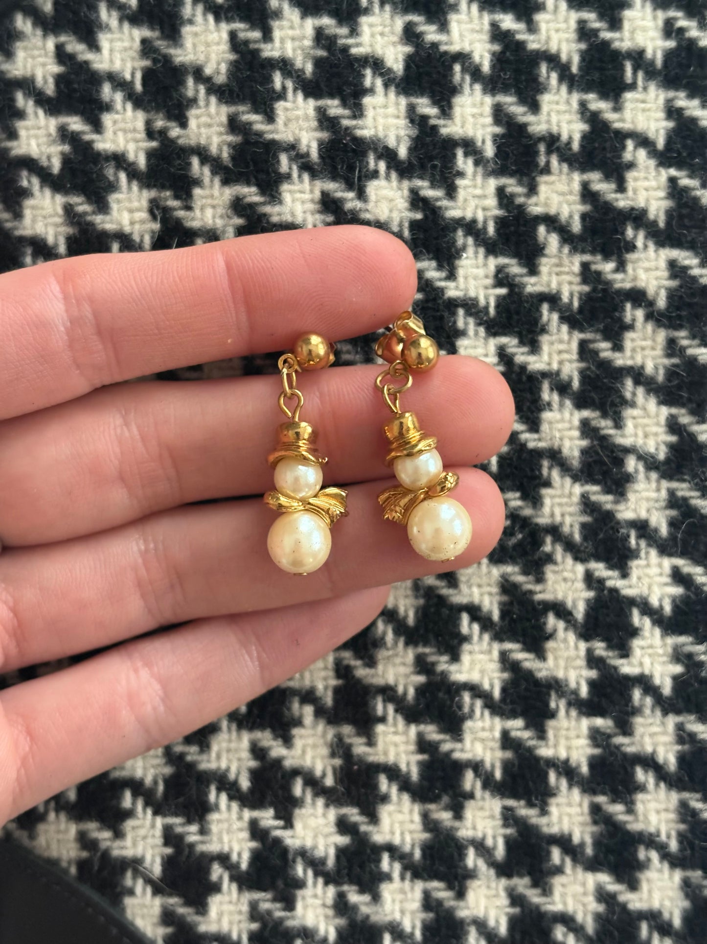 Kolczyki Avon “Pearly Snowman”,1994 rok