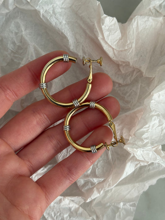 Dwukolorowe klipsy-koła Napier