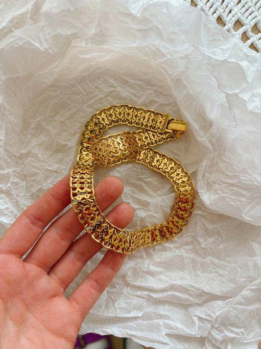 Gold-plated  braided Monet necklace, 1980–1990s