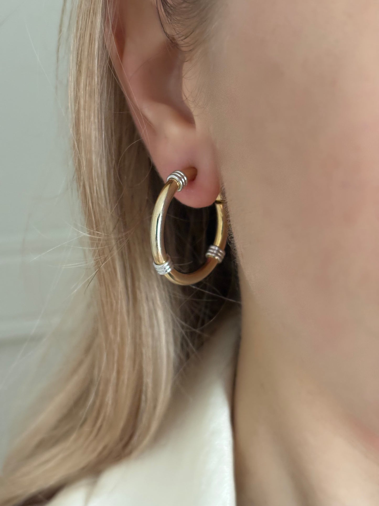 Dwukolorowe klipsy-koła Napier