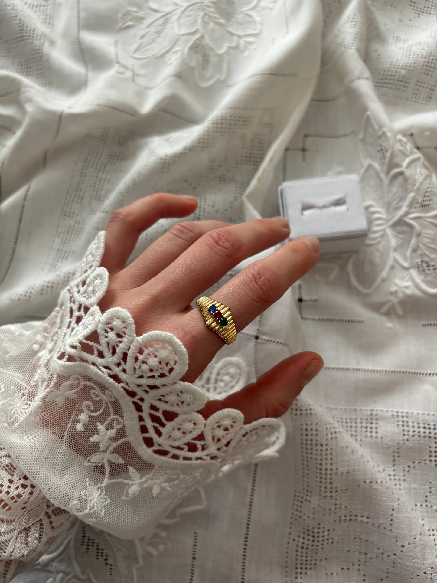 Three-stone vintage ring