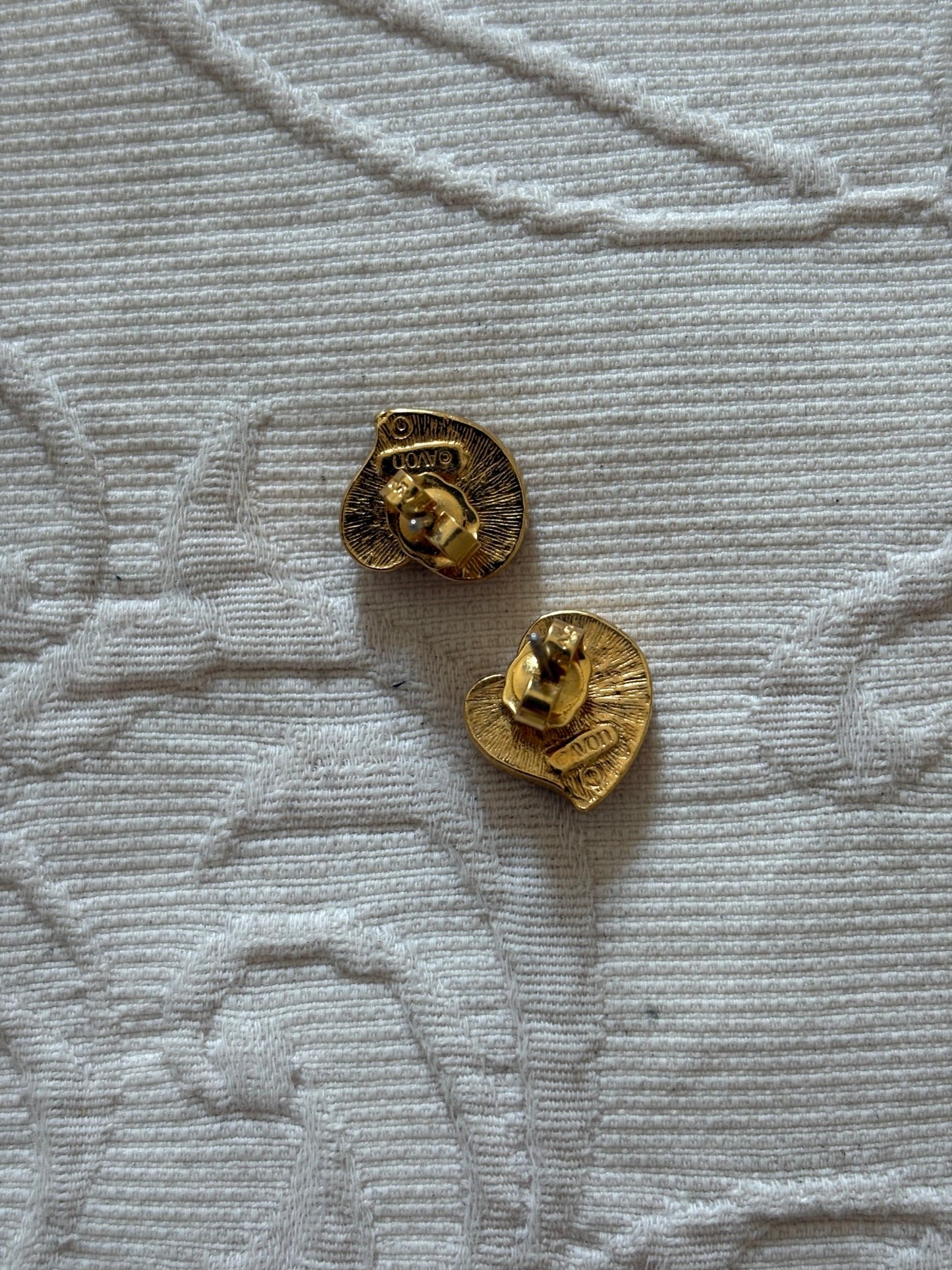 Avon "Genuine Onyx Heart" Earrings, 1993