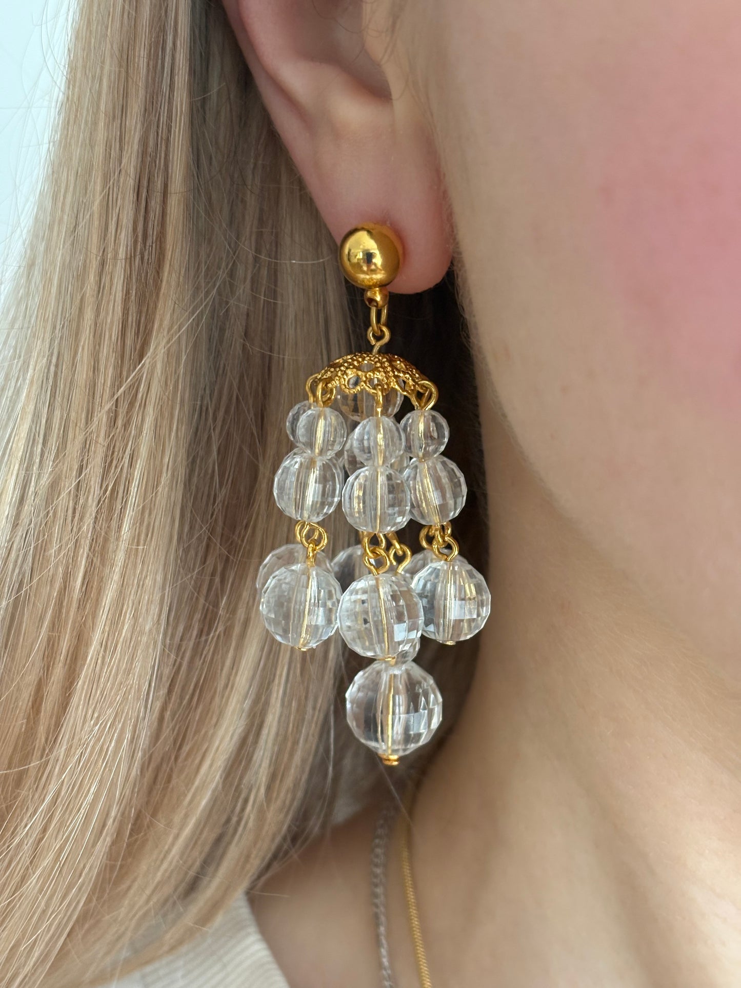 Avon "Faceted Shower" Earrings, 1992