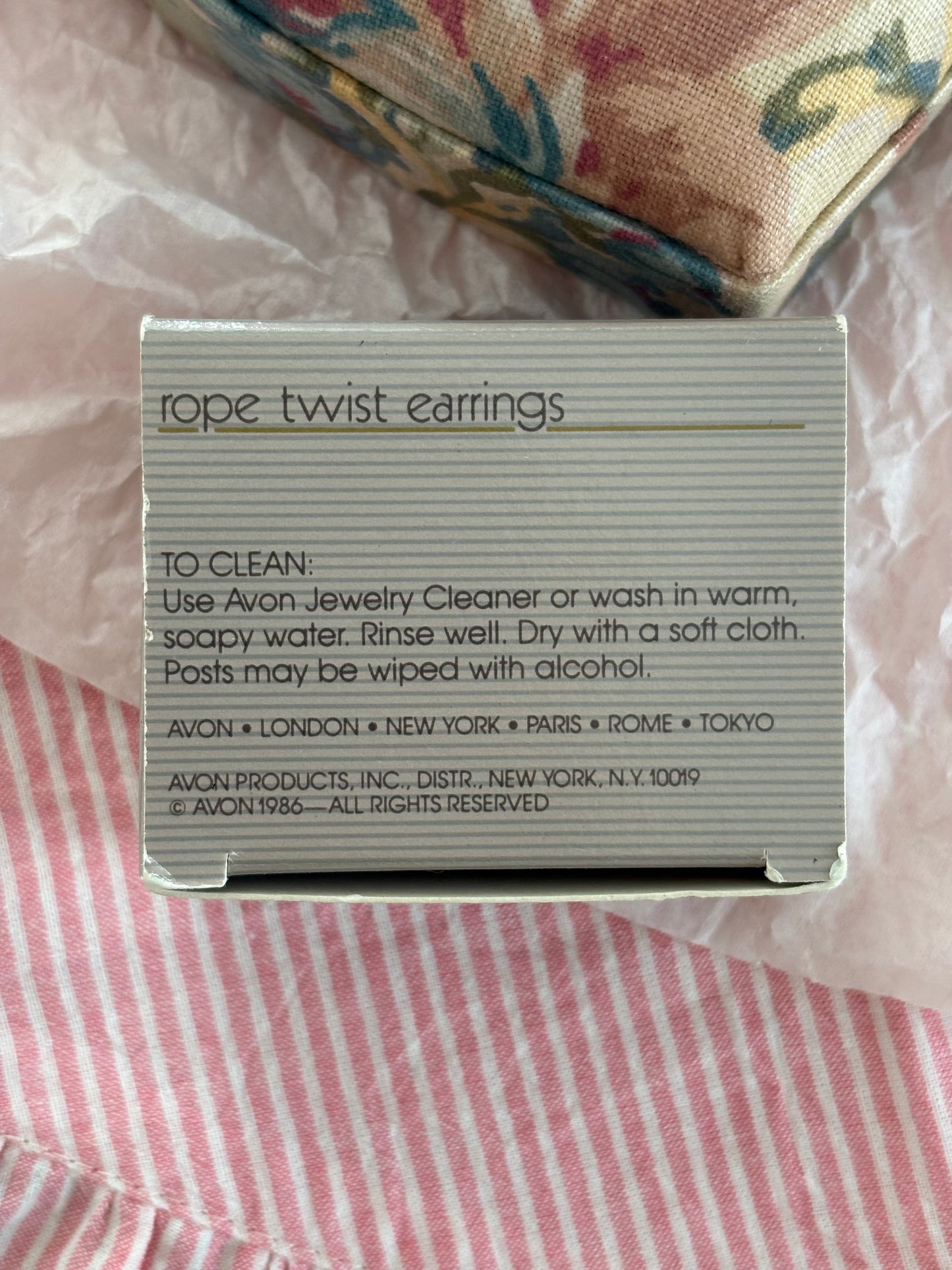 Pozłacane kolczyki Avon,1986 rok