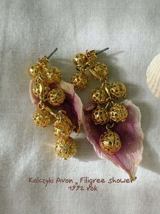 Kolczyki Avon „ Filigree shower”,1992 rok