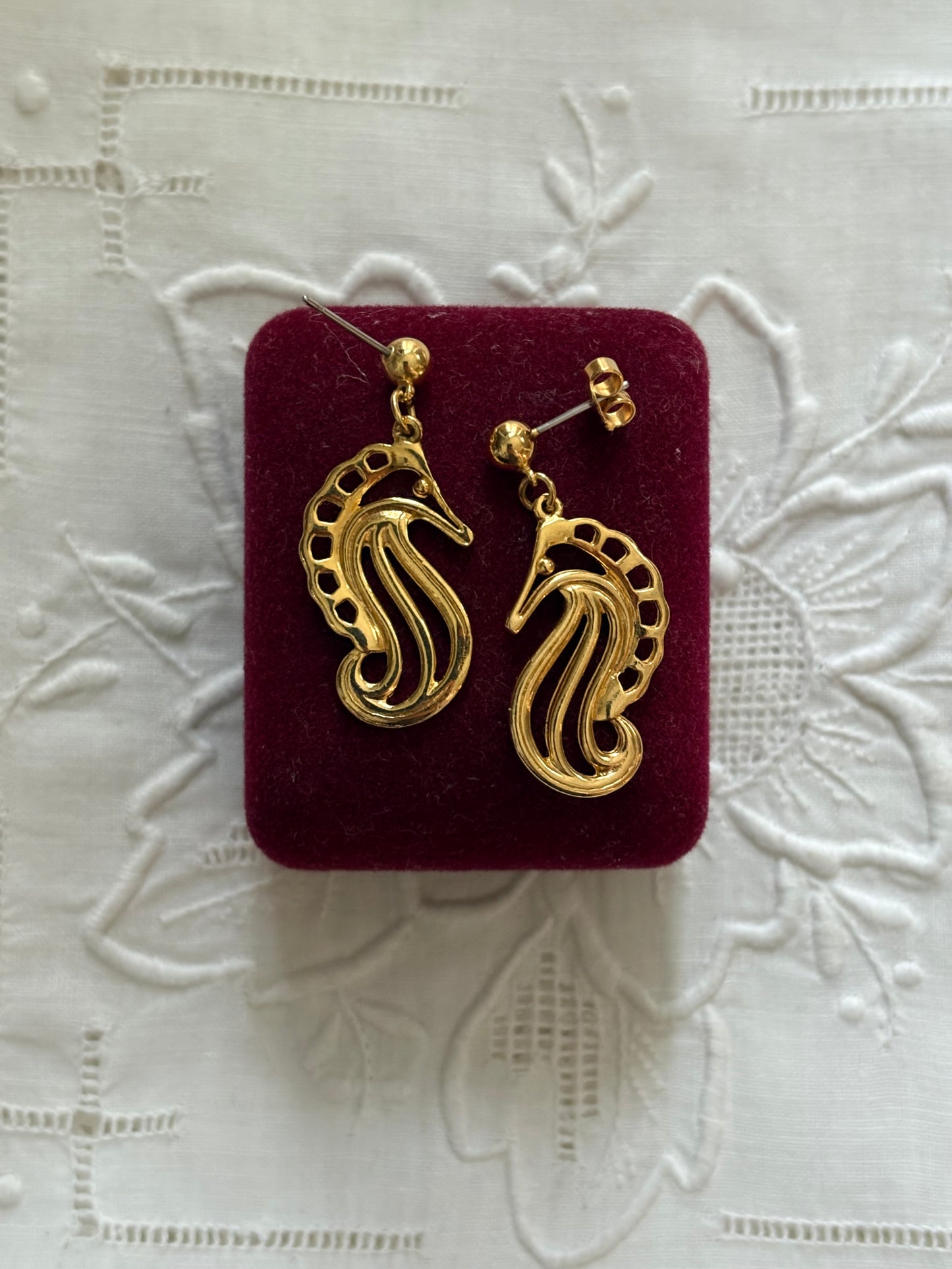 Avon "Dangling Seahorse" Earrings, 1990