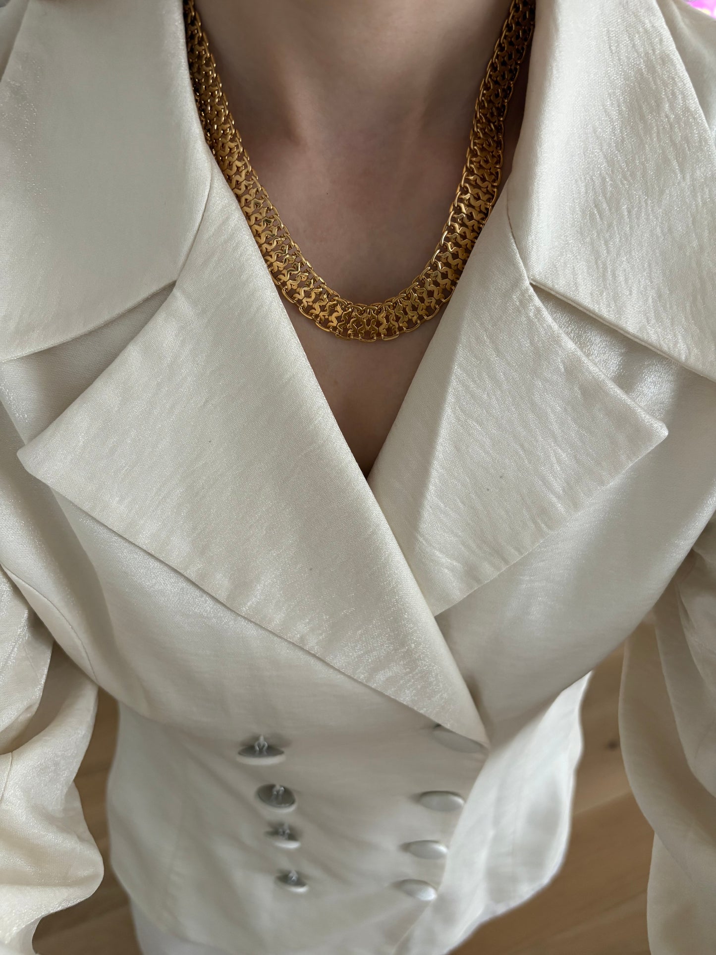 Gold-plated  braided Monet necklace, 1980–1990s