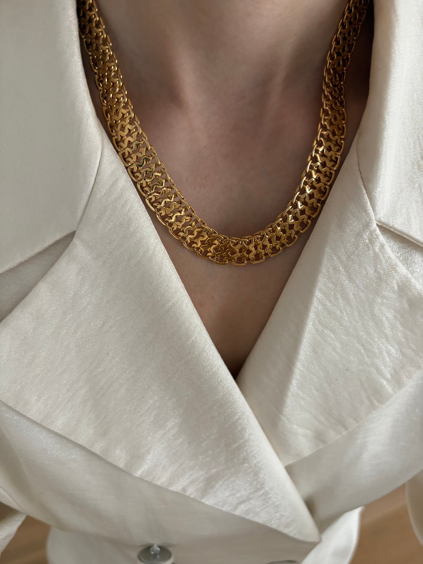 Gold-plated  braided Monet necklace, 1980–1990s