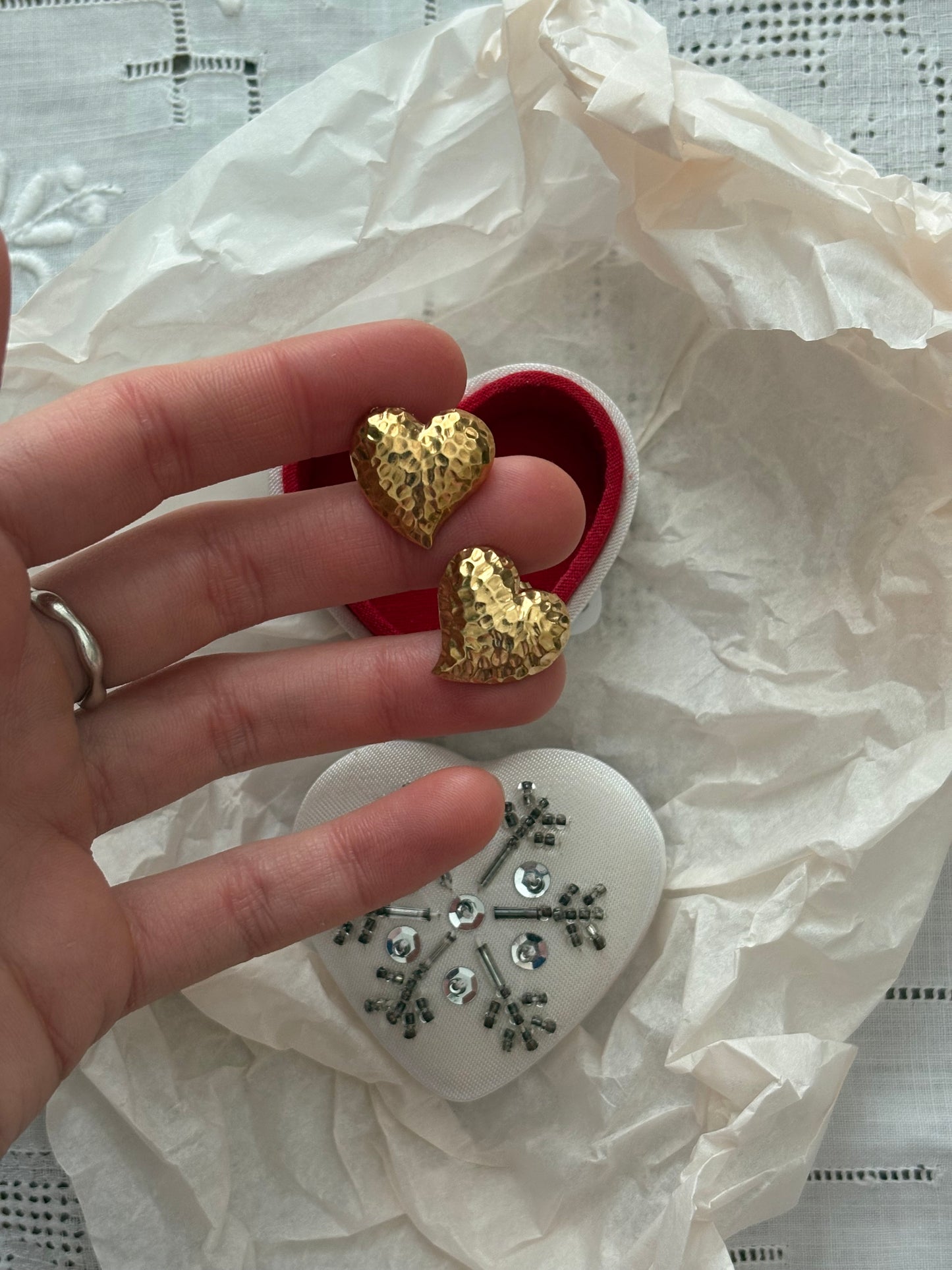 Kolczyki Avon «Precious hearts» (nie są sygnowane) 1987 r.❤️❤️❤️