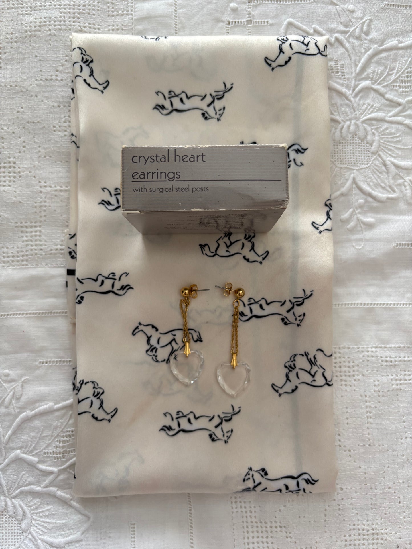 Kolczyki Avon „Crystal Heart Earrings”,1991 rok