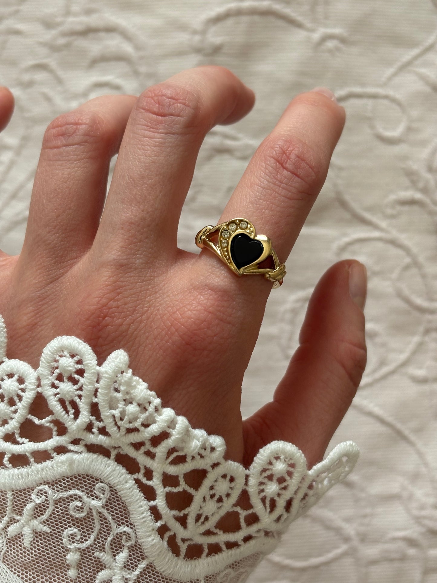 Avon "Genuine Onyx Heart" ring, 1993