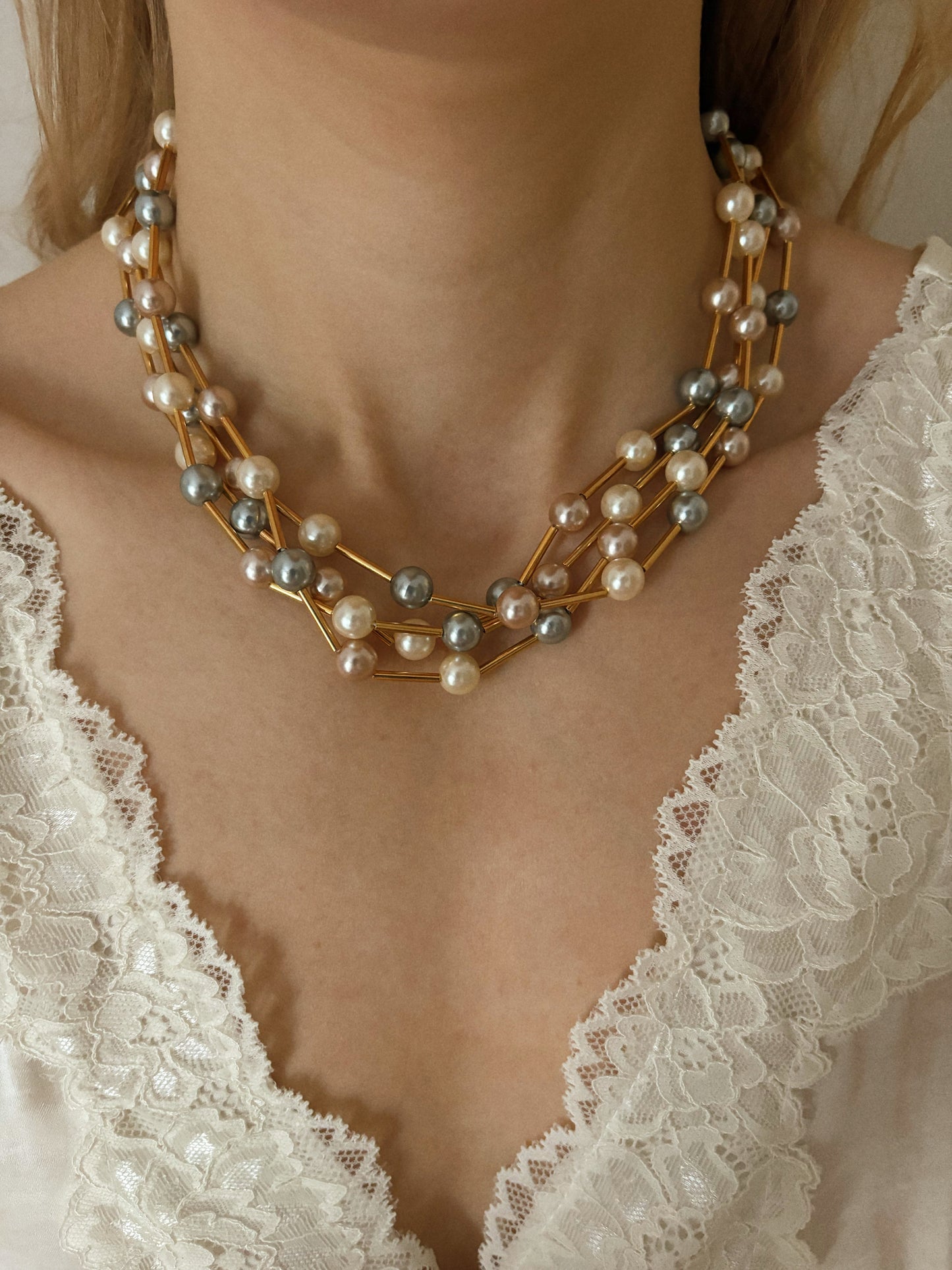 Pozłacany naszyjnik Avon „Cashmere Necklace”, 1987 rok