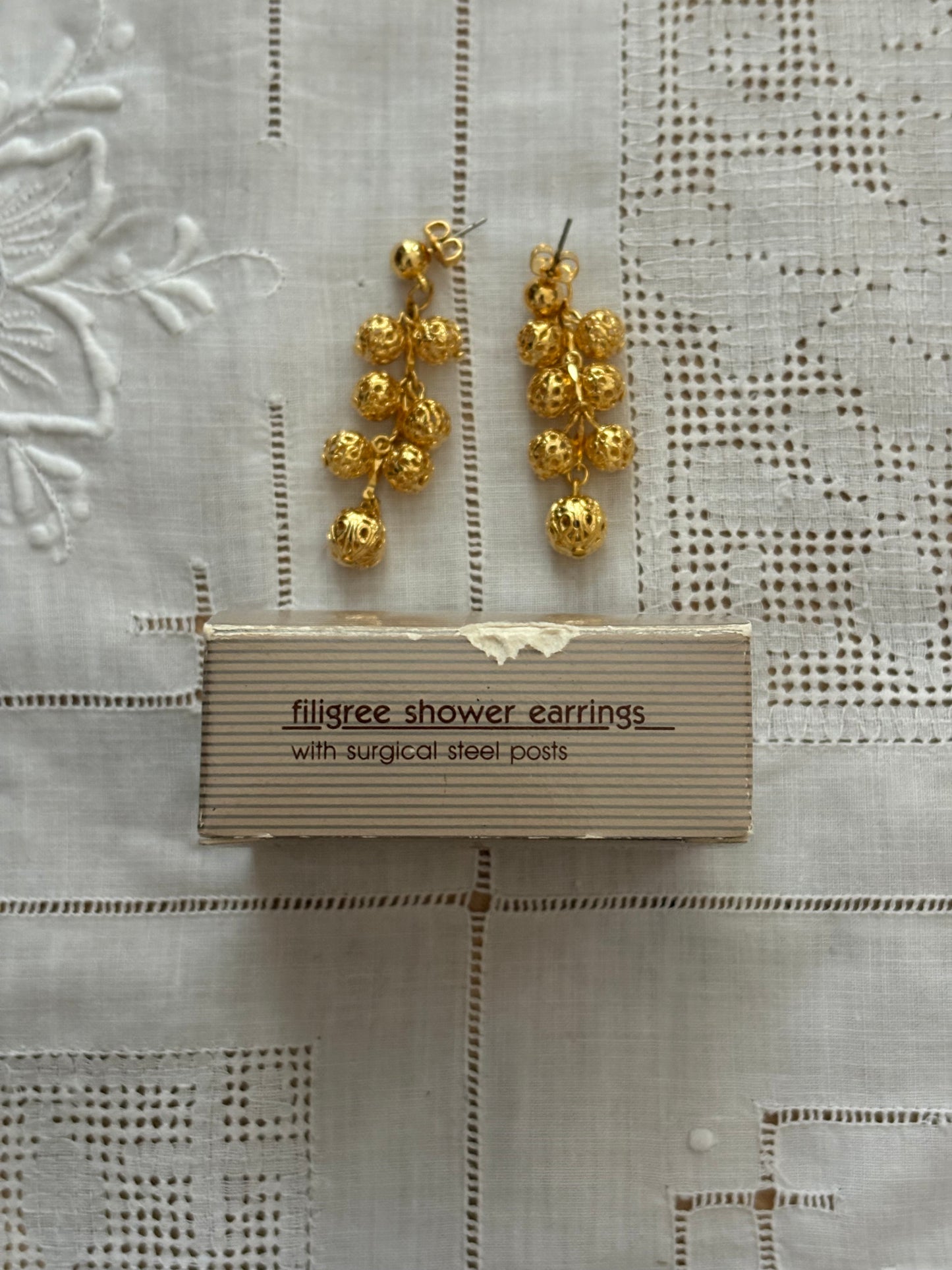 Avon "Filigree Shower" Earrings, 1992