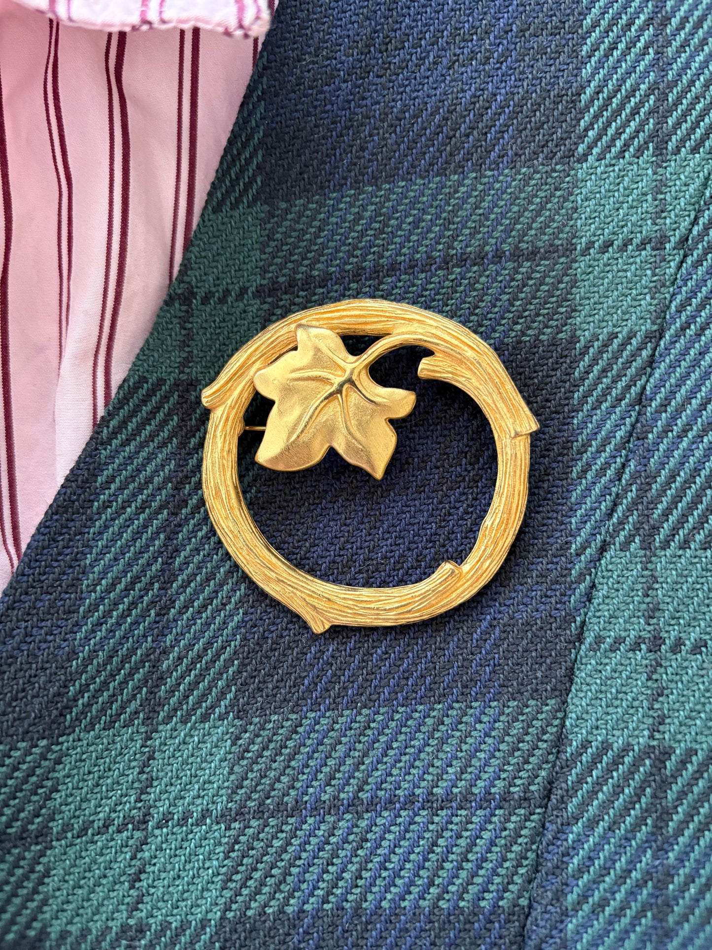 Givenchy gold-plated ivy brooch
