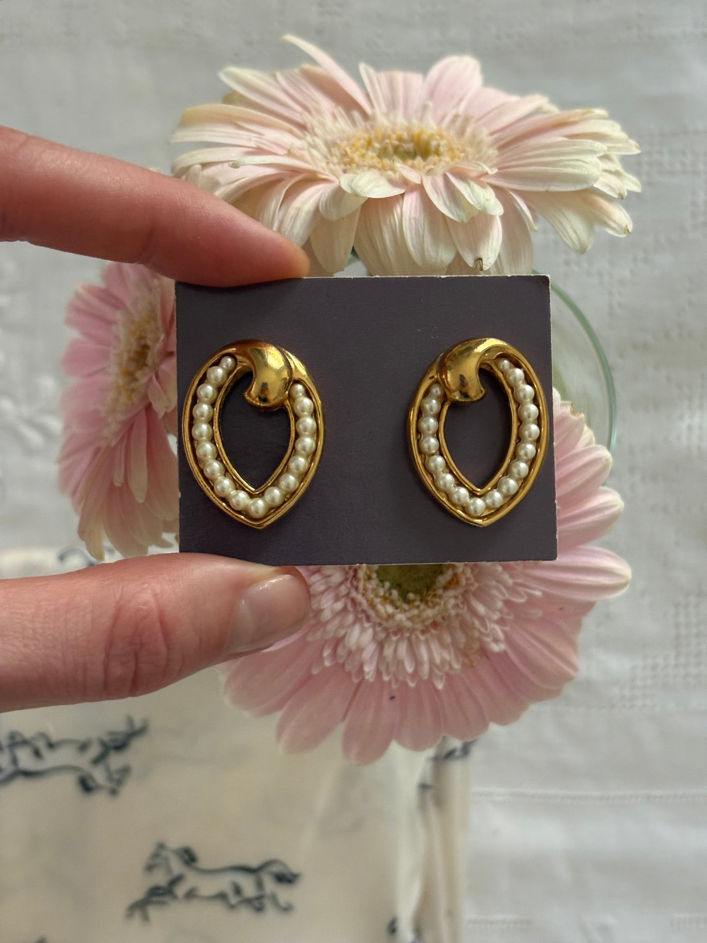 Kolczyki Avon z perełkami „Classic Style” 1991 rok